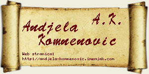 Anđela Komnenović vizit kartica